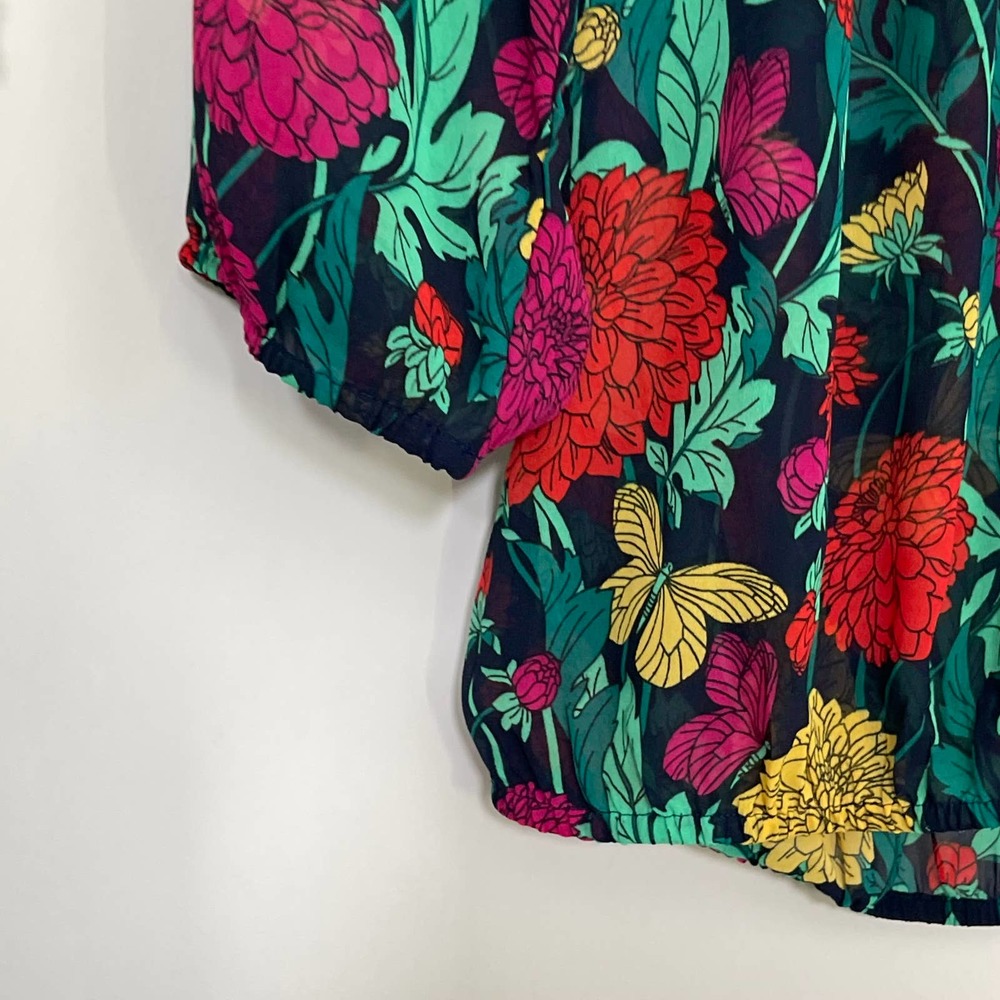 BANANA REPUBLIC | BLUE GREEN FLORAL SIZE M - Picture 4 of 8